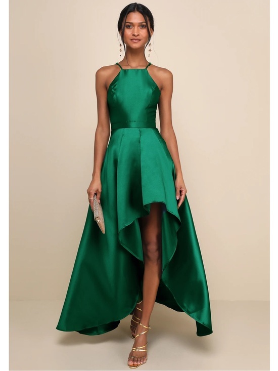 Lulus Dresses & Skirts - NWT Lulu’s Broadway Show Emerald Green High-Low Maxi Gown Dress M & XL 882102